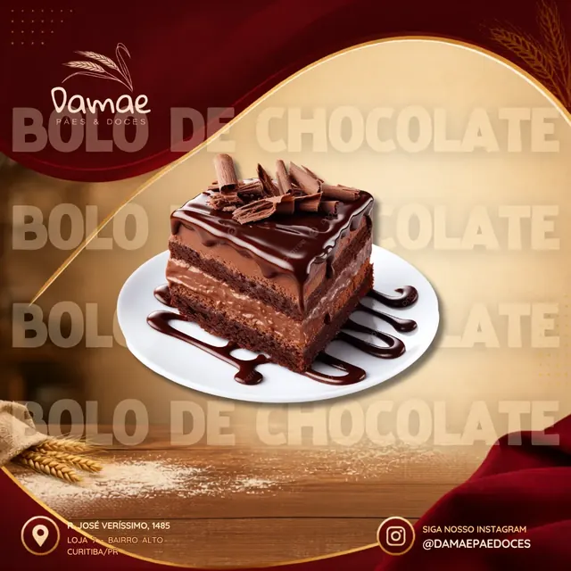 Fatias de bolo de chocolate